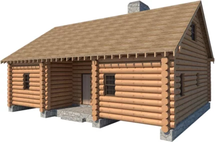 Log Cabin House with Loft Plans - 5 Bedroom Cottage (1365 sq/ft) - Build Your Own Retreat