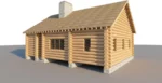 Log Cabin House with Loft Plans - 5 Bedroom